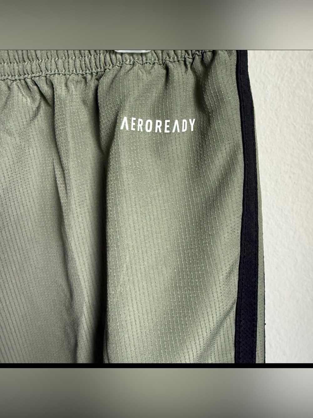 Adidas Aeroready Athletic Pants with Zip Cuff Army Green and Black Medium